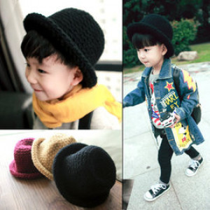 Knitted warm basin cap, overtime type / autumn / winter hat / banquet hat / children hat / princess hat / prince hat ☆