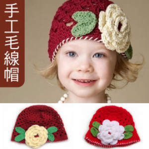★ handmade wool hat ★ (elegant large flowers) / children hat / four seasons good hat