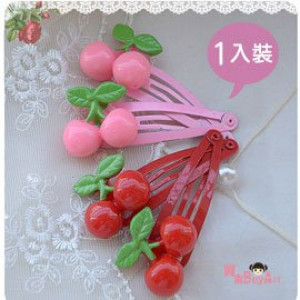 [Children hair ornaments modeling series] Christmas, the annual series - lovely three-dimensional cherry side folder / baby hairpin / children hairpin / children hair ornaments / sea folder / spring clip "1 into the"
