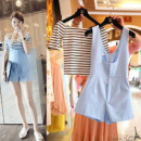 【Spring and summer new children, parent-child shorts suit】 coat + shorts unique design strap pants suit, formal leisure two affordable spring and summer suit / children's clothing ☆ big child / fashion mummy 38-70 kg