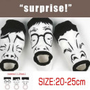 Pediatric socks, protective parent-child series] - adults and children Jieke wear socks, fine cotton - Korean - black and white models big eyes squinting expression socks / child socks / suitable for 19-25 feet long
