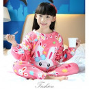 [Children autumn and winter cold warm warm cold sleep suit clothing] winter warmth, bathing, sleeping, get up in the morning, bath finished, a multi-purpose, children's coral cashmere warm comfortable nightgown set