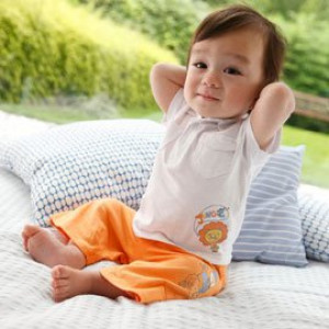 [Children's new spring and summer casual wear series] small lion stand collar shirt + casual pants 2 sets of packages / spring and summer suit / children's suits / out suit / children's clothing 80-90-100cm