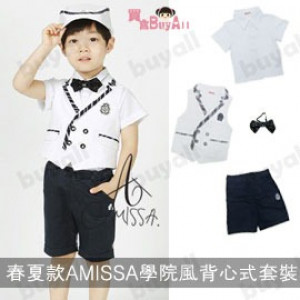 Original spring and summer AMISSA brand college wind vest 4-piece suit / prince banquet suit / hi feast dress / flower girl clothing / graduation suit ☆ 90-140 ☆