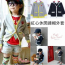 [With the drawings are not necessarily homogeneous, new winter, children's series] Four Seasons wild little jacket, air-conditioned room kindergarten super-excellent - Former Red button casual hooded jacket / winter coat / cotton jacket ☆ 100-140