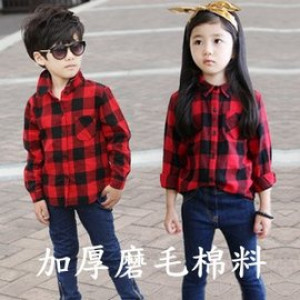 [Autumn and winter new children's clothing, children's plaid shirt coat] really wear wild undefeated thickened plaid shirt shirt coat / autumn and winter jacket, leisure jacket / autumn and winter jacket ☆ 100-140 ☆
