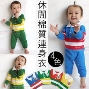 [Young and old children's autumn and winter new leisure sports windsuit clothes] American medal leisure sports wind cotton single suit / long-sleeved one-piece suit / autumn and winter piece suit 4 color ☆ 80-90-100cm ☆