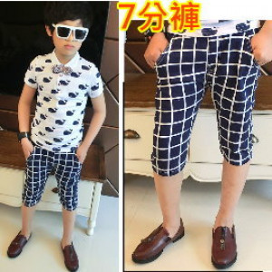 [Ultra-stylish unique design models, handsome, cool] cotton woven fabric, flexible - Korean version - classic boy casual pants / spring and summer shorts ☆ 100-150