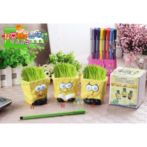 DIY desktop mini potted turf grass, long grass dolls [green energy can love the earth, 
