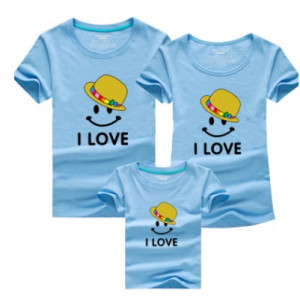 Combing pure cotton parent-child installed [new short-sleeved shirt parent-child equipment] 