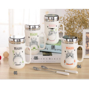 Healing home life department store cup group [food in the heart of tea coffee cup group] mirror cup cover with a special spoon with lovely pattern mood immediately high up