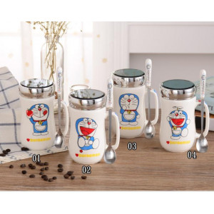 Healing home life department store cup group [food in the heart of tea coffee cup group] mirror cup cover with a special spoon with lovely pattern mood immediately high up