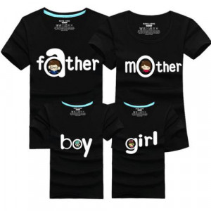 Combing pure cotton parent-child installed [new short-sleeved shirt parent-child equipment] 