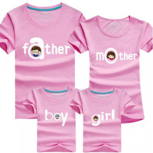 Combing pure cotton parent-child installed [new short-sleeved shirt parent-child equipment] 