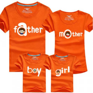 Combing pure cotton parent-child installed [new short-sleeved shirt parent-child equipment] 