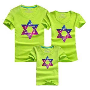 Combing pure cotton parent-child installed [new short-sleeved shirt parent-child equipment] 