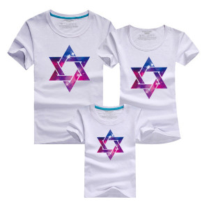 Combing pure cotton parent-child installed [new short-sleeved shirt parent-child equipment] 
