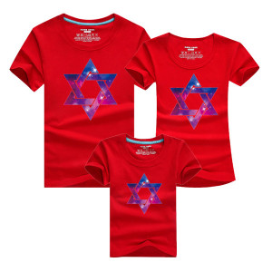 Combing pure cotton parent-child installed [new short-sleeved shirt parent-child equipment] 