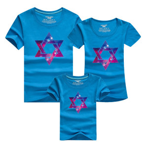Combing pure cotton parent-child installed [new short-sleeved shirt parent-child equipment] 