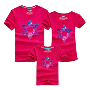 Combing pure cotton parent-child installed [new short-sleeved shirt parent-child equipment] 