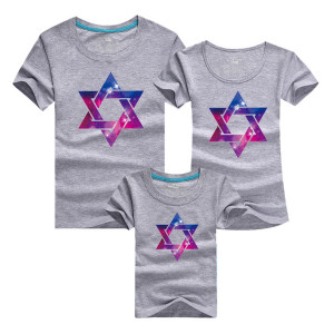 Combing pure cotton parent-child installed [new short-sleeved shirt parent-child equipment] 