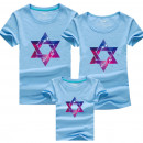 Combing pure cotton parent-child installed [new short-sleeved shirt parent-child equipment] 