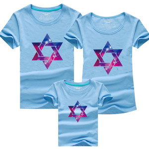 Combing pure cotton parent-child installed [new short-sleeved shirt parent-child equipment] 