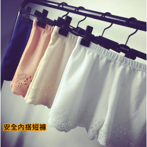 安全裤三分裤【少淑女.时尚妈妈配件内裤安全裤系列】防走光竹纤维纯棉安全裤精致棉质好穿透气超弹力蕾丝裤/内裤/棉质内裤50-80公斤通通有