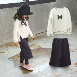 [Autumn New Sisters] Girls M Letter Thick Cotton Casual Set/Autumn/Winter Set/Long Sleeve Set ☆11-17 ☆