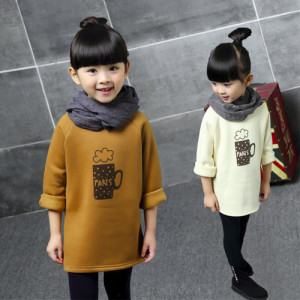 [Autumn and Winter New Soft Velvet Inner Warm Top Series] Cup Cloud Wild Bristles Warm Down Warm Warm Jacket/Autumn/Winter Top/Long Sleeve Top ☆7-15