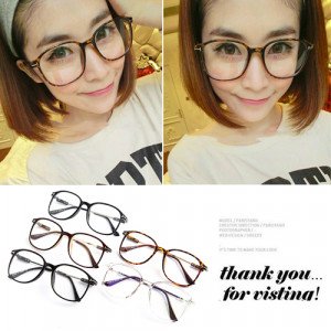 Wear essential jewelry glasses [Protective and stylish fashion mothers and girls large children series] Four seasons good collocation essential ~ celebrity models, metal glasses frame shape glasses / large frame round glasses / fashion boutique