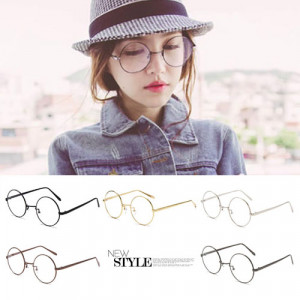 Wear essential jewelry glasses [Protective and stylish fashion mothers and girls large children series] Four seasons good collocation essential ~ celebrity models, metal glasses frame shape glasses / large frame round glasses / fashion boutique