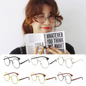Wear essential jewelry glasses [Protective and stylish fashion mothers and girls large children series] Four seasons good collocation essential ~ celebrity models, metal glasses frame shape glasses / large frame round glasses / fashion boutique