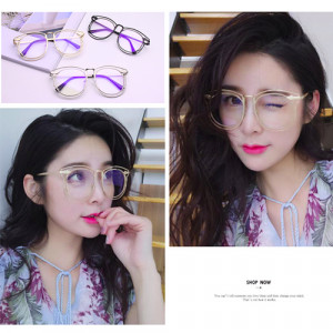 Wear essential jewelry glasses [Protective and stylish fashion mothers and girls large children series] Four seasons good collocation essential ~ celebrity models, metal glasses frame shape glasses / large frame round glasses / fashion boutique