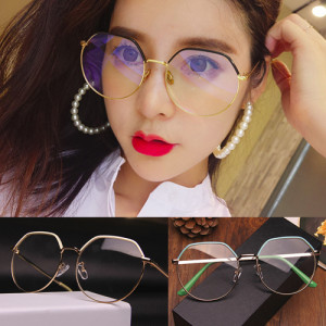 Wear essential jewelry glasses [Protective and stylish fashion mothers and girls large children series] Four seasons good collocation essential ~ celebrity models, metal glasses frame shape glasses / large frame round glasses / fashion boutique